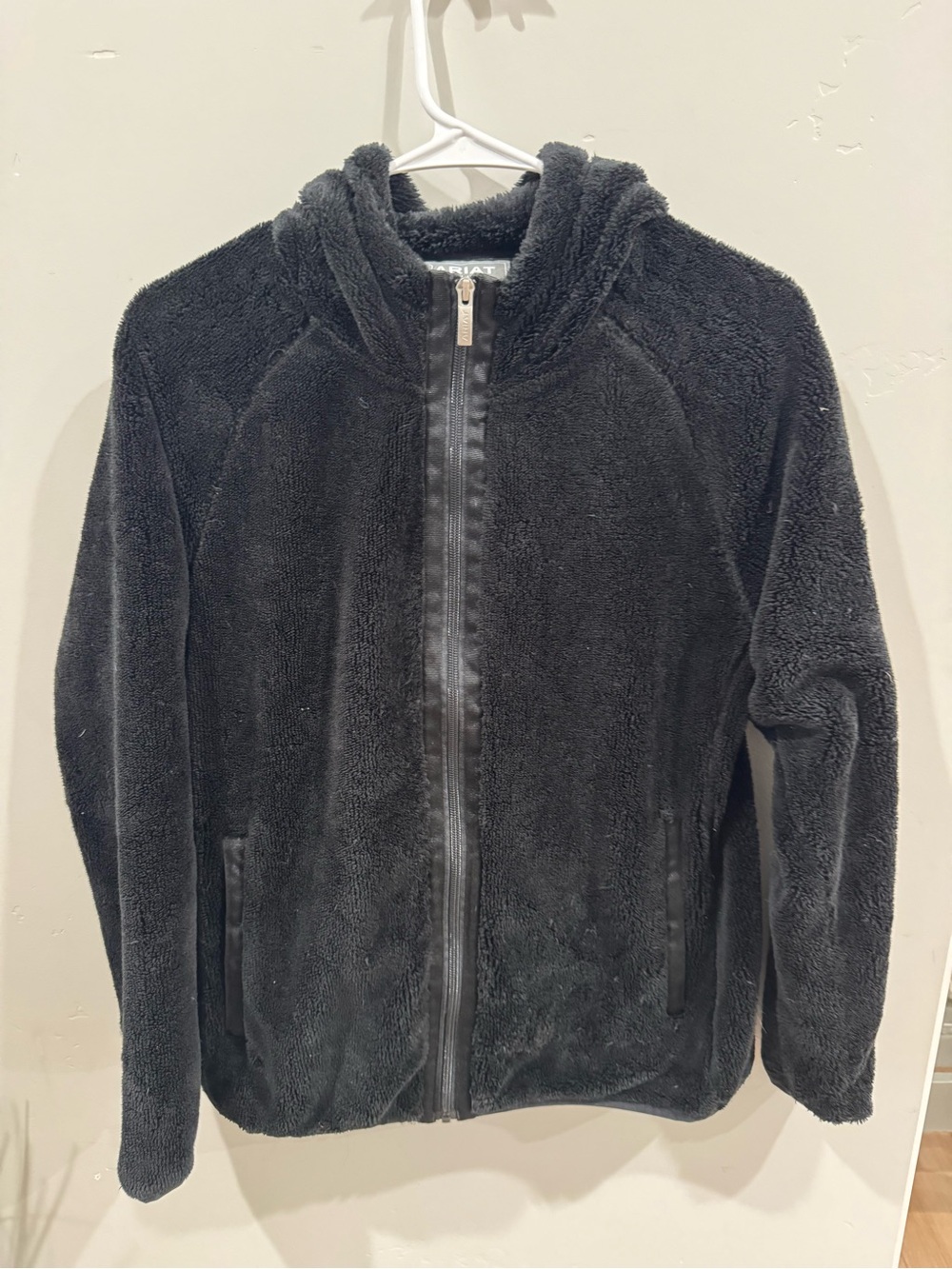 Ariat Black Sherpa Fleece Jacket with Hood size medium